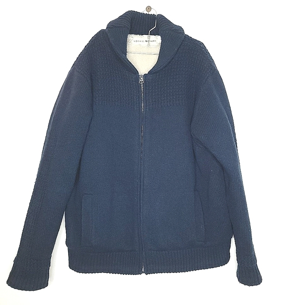 The Normal Brand women's winter zipper jacket wool blend w/ faux fur interior
